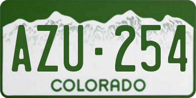 CO license plate AZU254