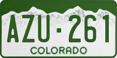 CO license plate AZU261