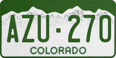 CO license plate AZU270