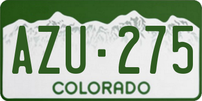 CO license plate AZU275