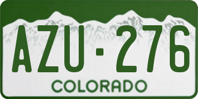 CO license plate AZU276