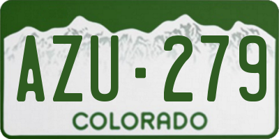 CO license plate AZU279