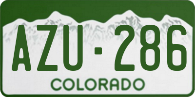 CO license plate AZU286