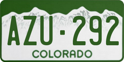 CO license plate AZU292