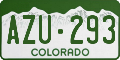 CO license plate AZU293