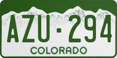 CO license plate AZU294