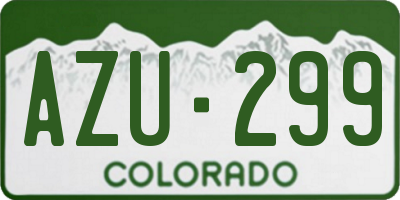 CO license plate AZU299