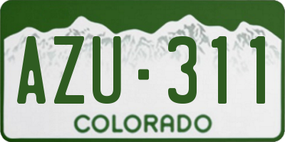 CO license plate AZU311