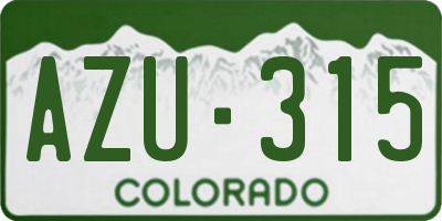 CO license plate AZU315