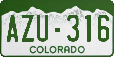 CO license plate AZU316