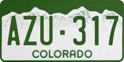 CO license plate AZU317