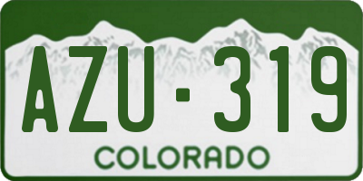 CO license plate AZU319