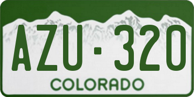 CO license plate AZU320