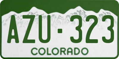 CO license plate AZU323