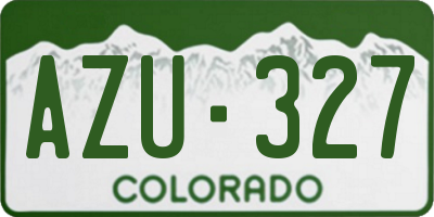 CO license plate AZU327