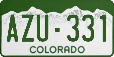 CO license plate AZU331