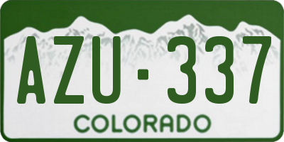 CO license plate AZU337