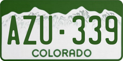 CO license plate AZU339