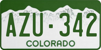 CO license plate AZU342