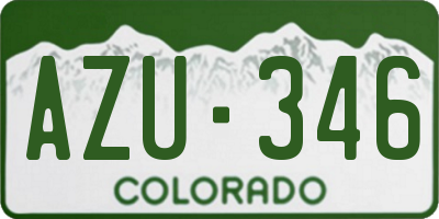 CO license plate AZU346