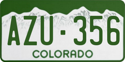 CO license plate AZU356
