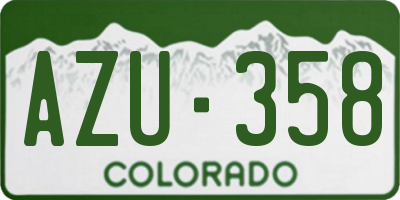 CO license plate AZU358