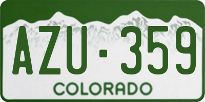 CO license plate AZU359