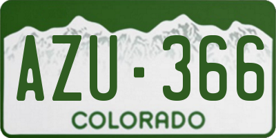 CO license plate AZU366