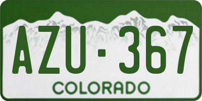 CO license plate AZU367