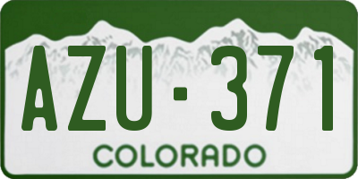 CO license plate AZU371