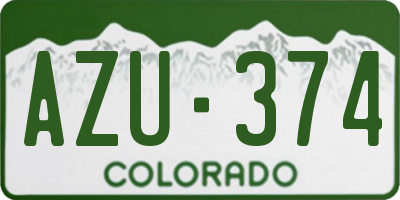 CO license plate AZU374