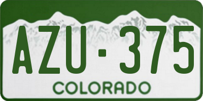 CO license plate AZU375