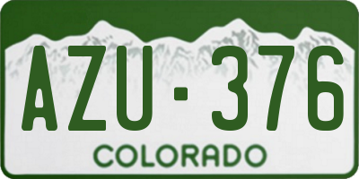 CO license plate AZU376