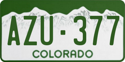CO license plate AZU377