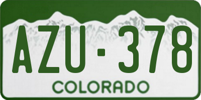 CO license plate AZU378