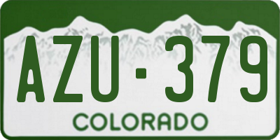 CO license plate AZU379