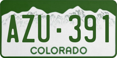 CO license plate AZU391