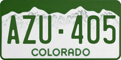 CO license plate AZU405