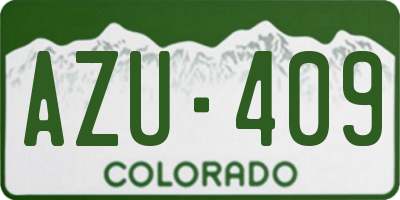 CO license plate AZU409