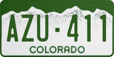 CO license plate AZU411