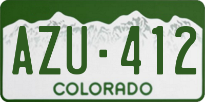 CO license plate AZU412