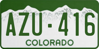 CO license plate AZU416