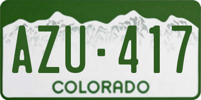 CO license plate AZU417
