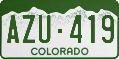 CO license plate AZU419