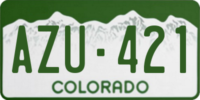 CO license plate AZU421