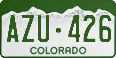 CO license plate AZU426