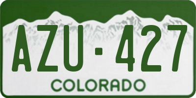 CO license plate AZU427