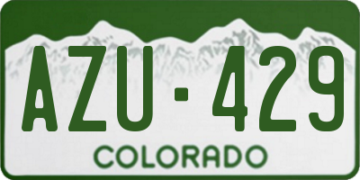 CO license plate AZU429