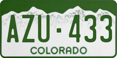 CO license plate AZU433