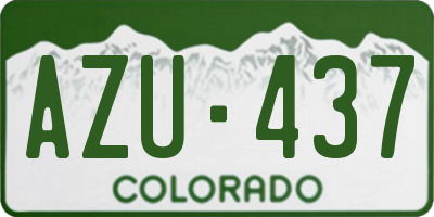 CO license plate AZU437